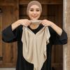Nieuwe Moslim Sport Modal Hijab Abaya Directe Hijabs Voor Vrouw Effen Jersey Driehoekige Sjaal Islamische Hoofddoek Turbanen Hoofdband