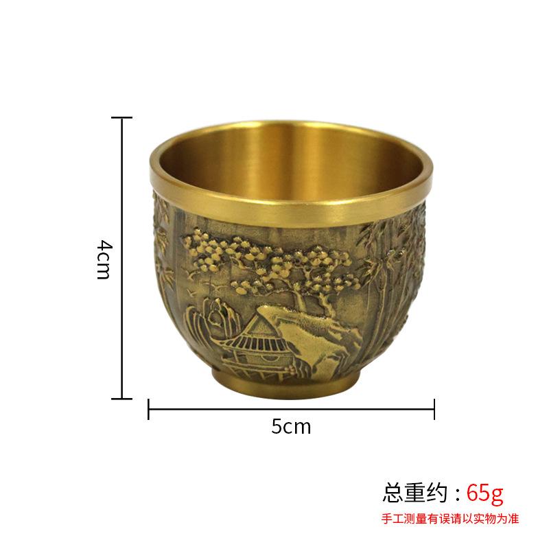 Латунный Бамбуковый Лист Пейзаж Медный Горшок Ремесло Ресторан Чайник Украшение Чашка Чайный Набор Орнамент