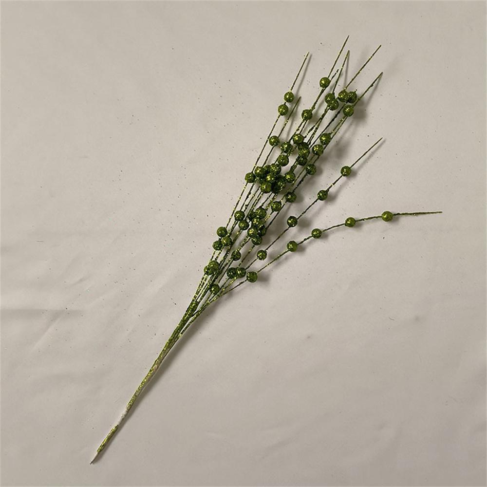 

1 шт. 12 вилок, блестящие ягоды, листья, украшение на рождественскую елку, сушеная ветка, коралловый золотой порошок, цветочный материал, декор для новогодней вечеринки зелёный