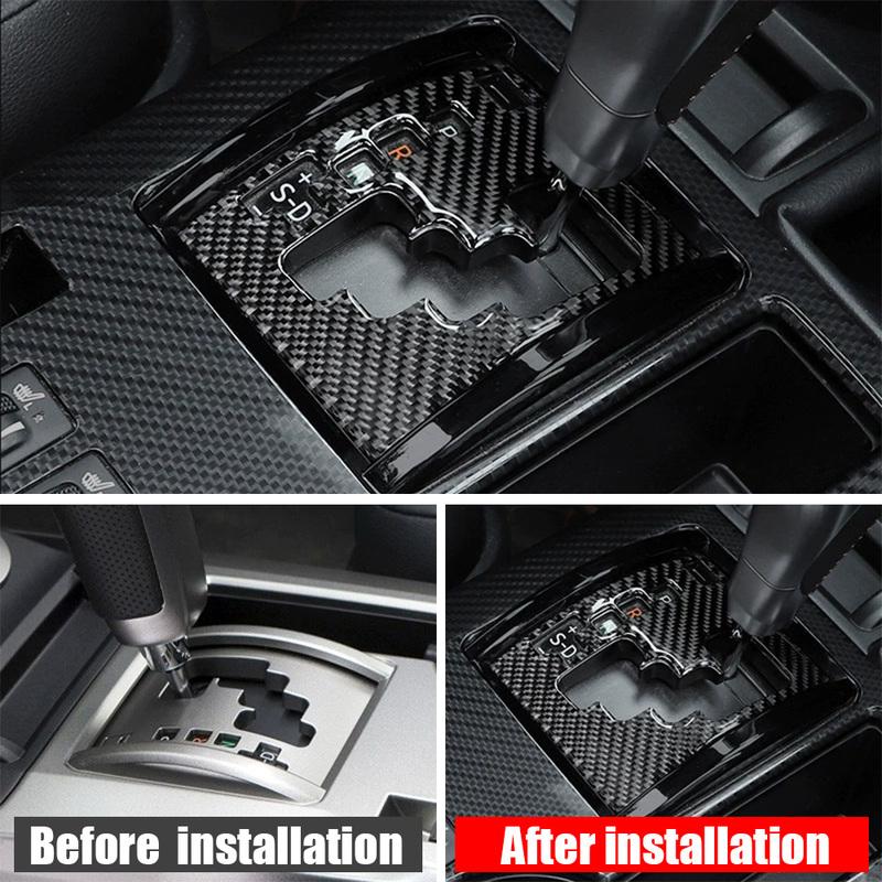 For 4Runner 2010- Center Gear Shift Panel Cover Trim Carbon Fiber Accessory