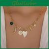 Heart Shape Necklace With Floral Pendant For Women Fashion Jewelry