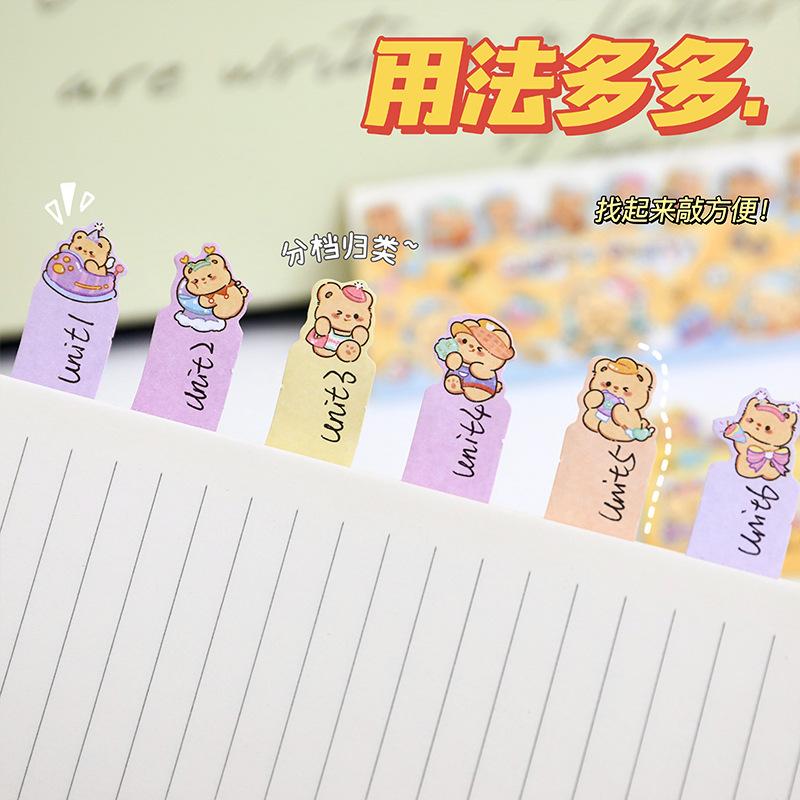 Lovely Cute Bear Post Notes Creative Cream Bear Rows N Times Stickers Cartoon Sticky Index Posts Message Paper Memo Pad