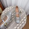 Inner Heightened Thick Heel Hollow Woven Mesh Single Shoes Women's Summer New Small Mary Jane Shoes