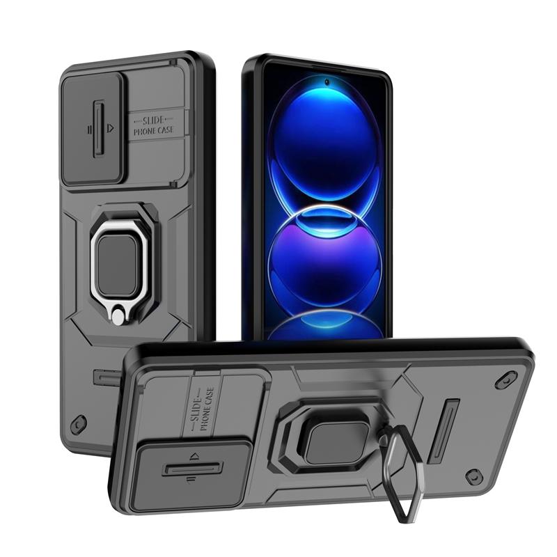 

For Xiaomi Redmi Note 12 Pro 5G Case Magnetic Holder Ring Phoen Case For Redmi Note 12 Pro + Plus Slide Camera Armor Back Cover RM Note 12 Pro Plus зелений
