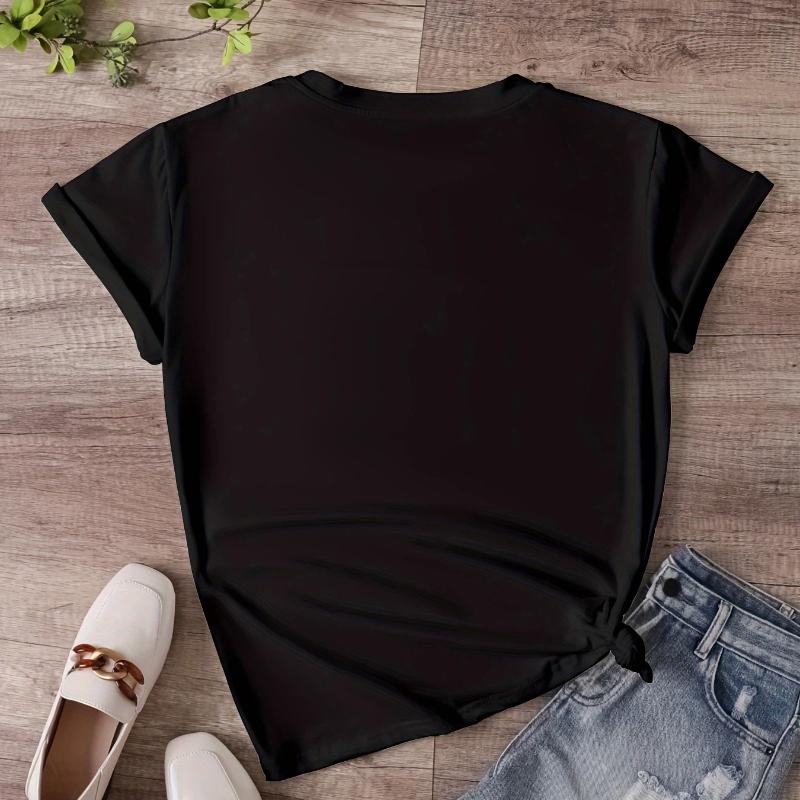 Women's Plus Size Vintage Cat Print T-Shirt "The Return of Vampire" Retro Design Casual Crew Neck Short Sleeve Tee All-Season