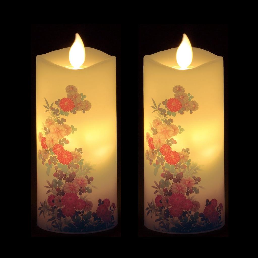 Kameyama Gift Irohaakari S Chrysanthemum LED Candle, Compact Size, Gift