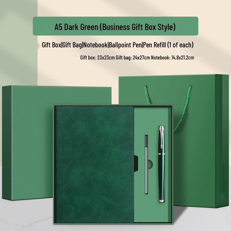 Custom Logo A5/B5 Leather Notebook Gift Set for Office Meetings