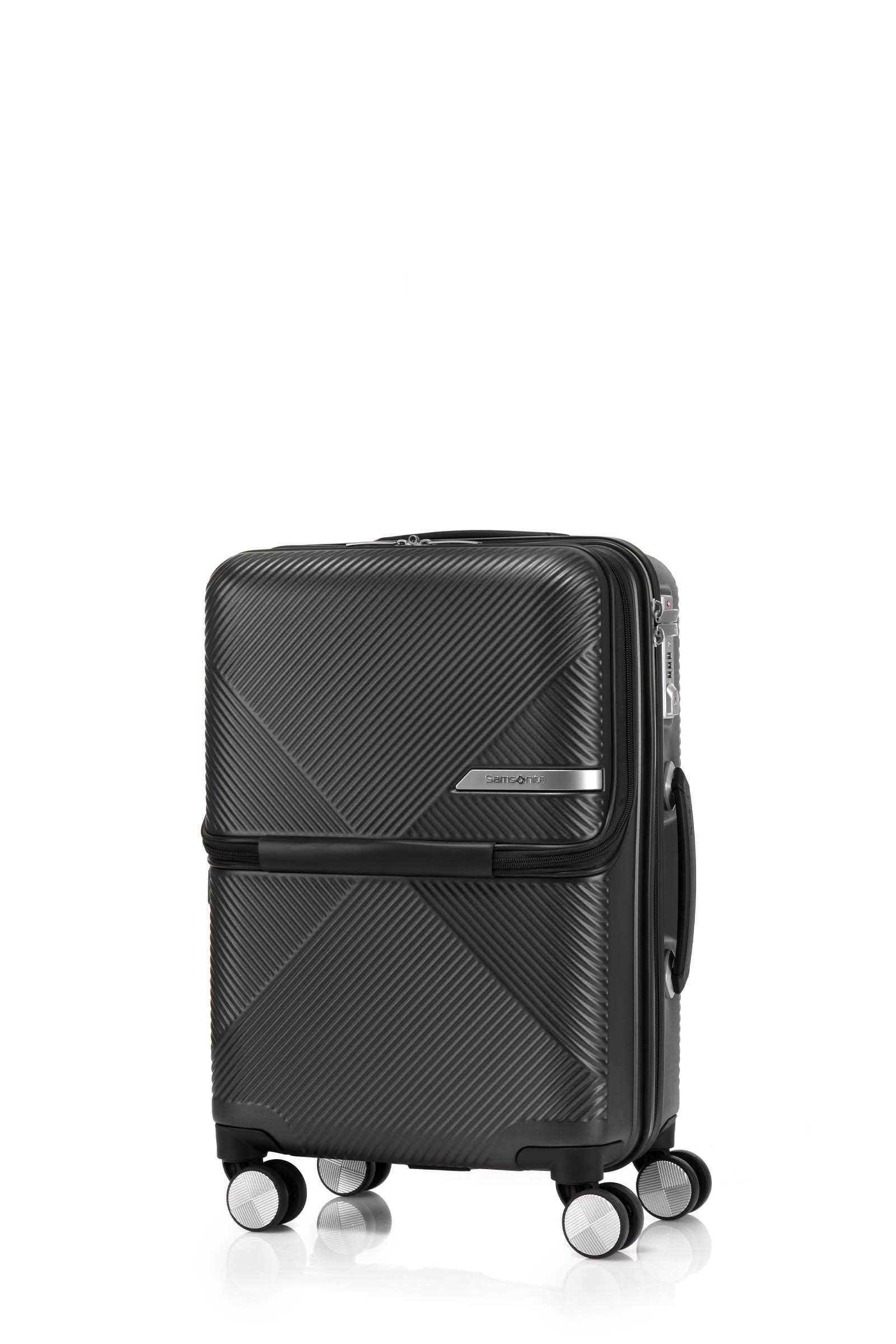 

Валіза Samsonite Front Open No TSA матова чорна, ручна поклажа, Volant, ручна поклажа, розширювана, тільки, розширювана, легка, замок, 1-3 ночі/4-6