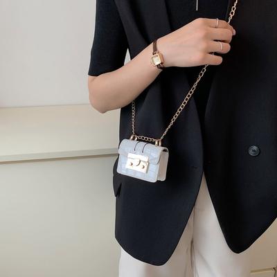 Mini bolsa pequena feminina de verão para lazer tem nova moda moderna bolsa de ombro mensageiro corrente bolsa quadrada pequena