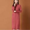 Autumn Winter Women's Half Turtleneck Knit Dress Slim Fit Solid Color Pullover Long Sweater Dress