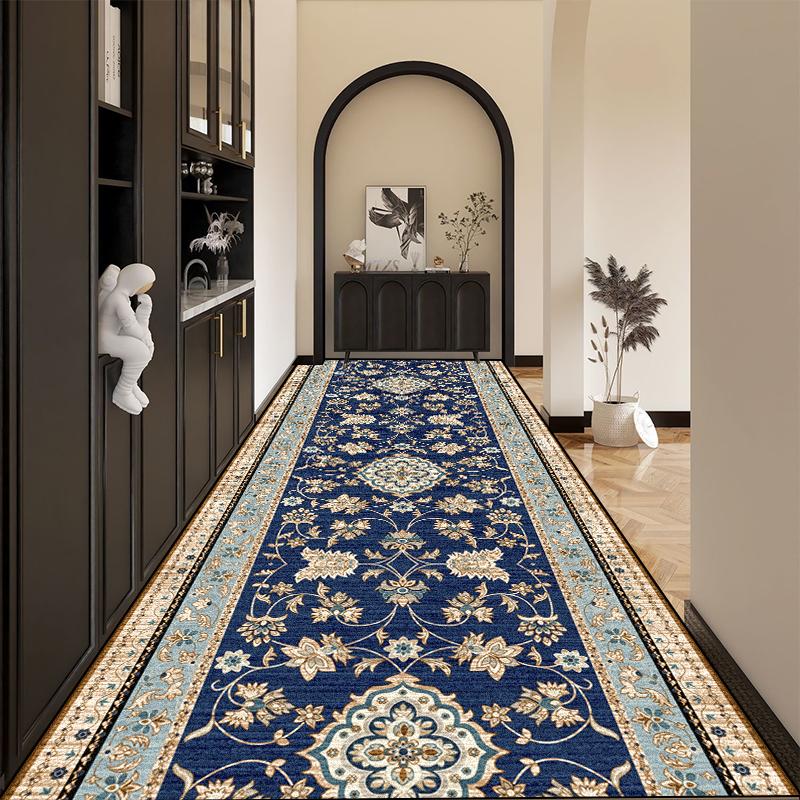 Persian Retro Long Runners Carpet Light Luxury Decoration Home Doorway Corridor Rugs Custom Stair Hall Passageway Non-slip Mat