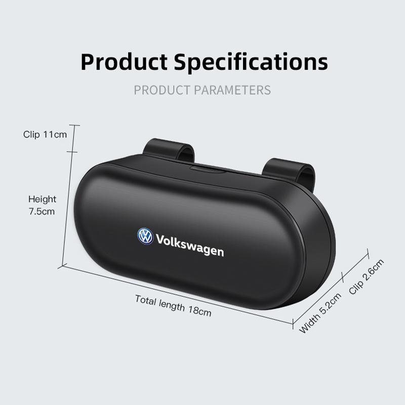 2026 Chaud Pour Volkswagen VW Volkswagen Boîte à Lunettes de Voiture Porte-Lunettes de Soleil de Voiture Étui de Rangement pour Pare-Soleil Pour VW Golf T-ROC Atlas Caddy