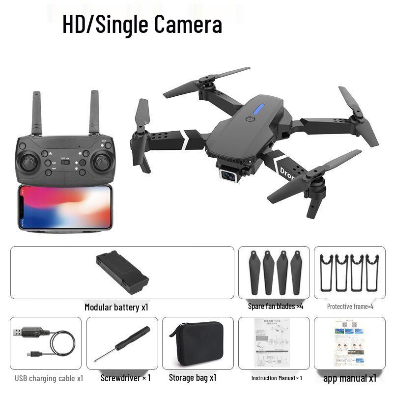 E88 Kids' Drone HD Camera Remote Control Aircraft – Durable Toy for Boys & Young Students