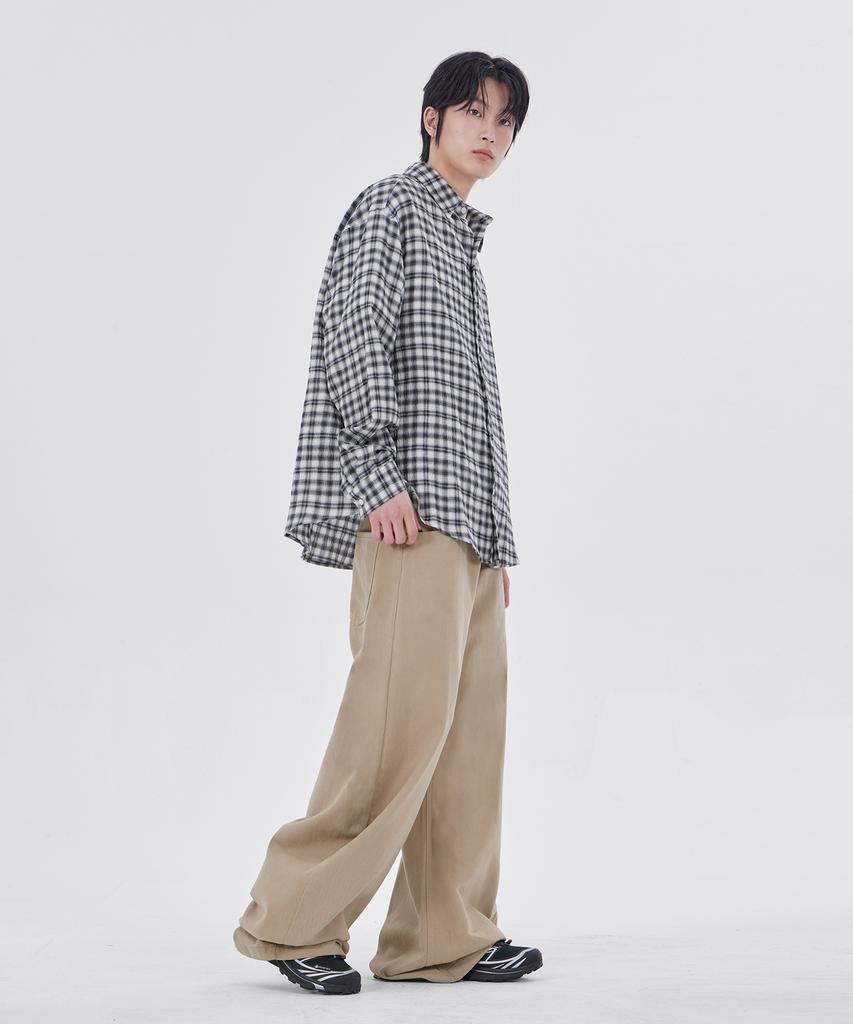 Good Life Works High Curved Wide Cotton Pants Beige