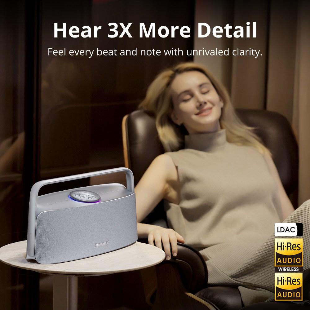 Tronsmart Fiitune X30 80W Bluetooth-Lautsprecher, Spatial Audio mit 5 Treibern, Hi-Res LDAC, IPX6 wasserdicht, 14H Wiedergabe, TWS-Kopplung, APP-EQ