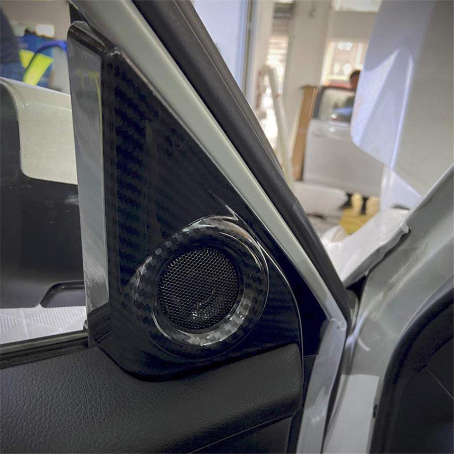 Carbon Fiber Look Inner Front Door Speaker Cover Trim For Honda Civic 10th 2016-2021