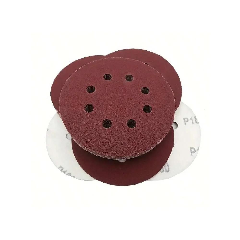 10pcs/set 125mm 5"/5inch Sanding Discs 8 Holes Sandpaper Pads Set Hook & Loop Abrasive Sander Paper for Polishing Tools