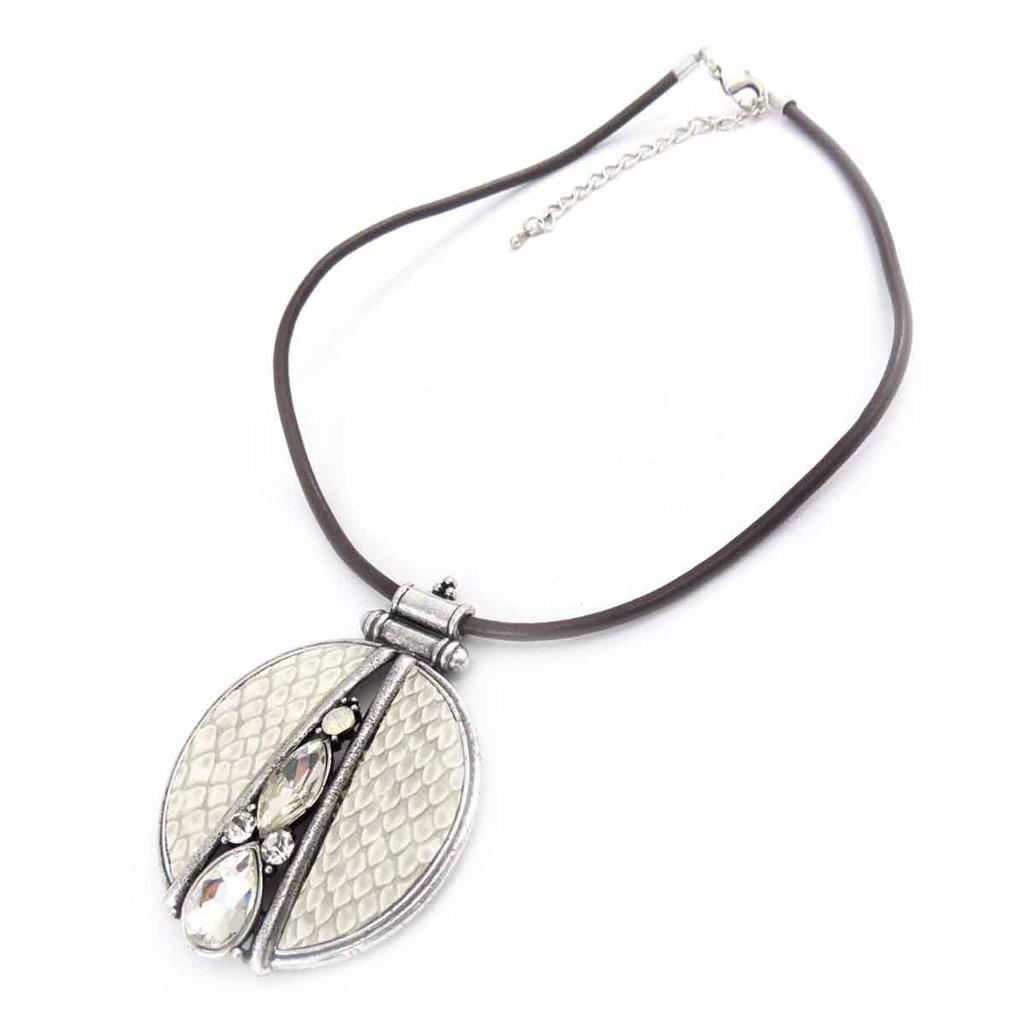 Les Trésors De Lily [J9195] - Silver Gray 'Kilimanjaro' Necklace