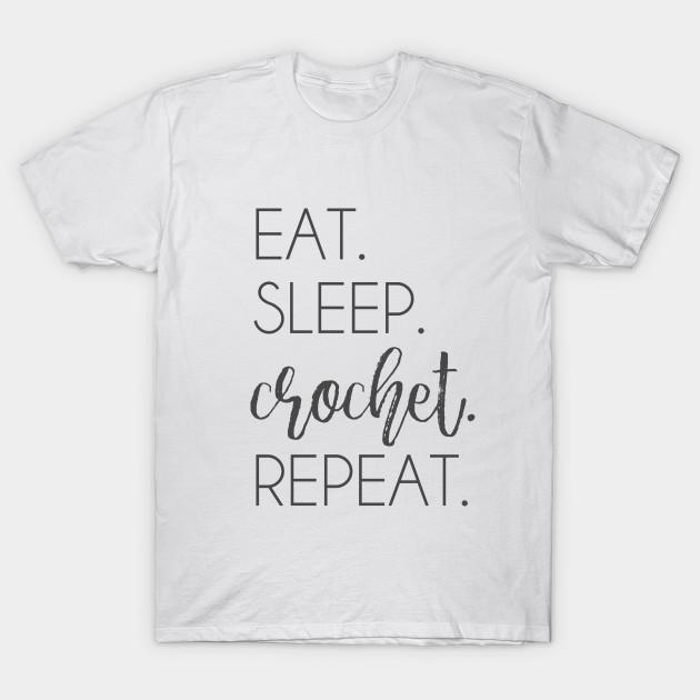 

Unisex Fashion TShirt Eat Sleep Crochet Repeat Print TShirt Plus Size S-5XL T-Shirt 100%Cotton Tops O Neck Short Sleeve Tees M білий