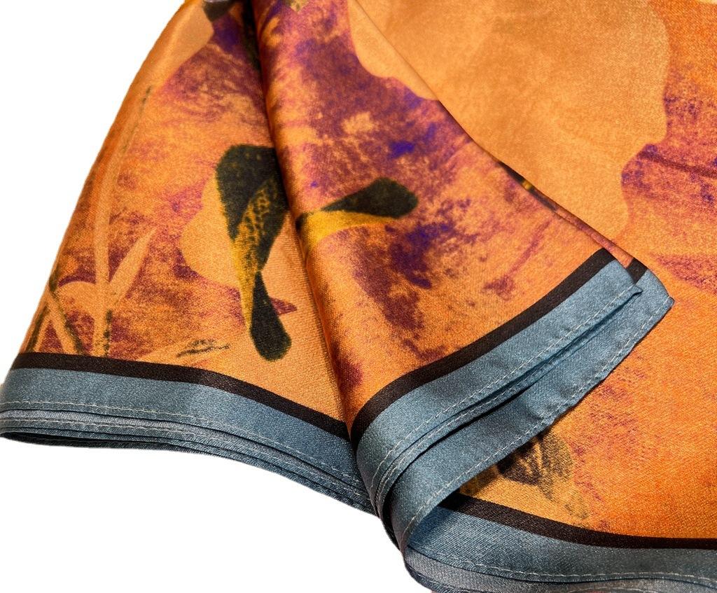 Commuting Versatile Oil Painting Style Medium And Long French Silk Long Scarf Mulberry Silk Silk Scarf Multi-Functional Summer Shawl Ol