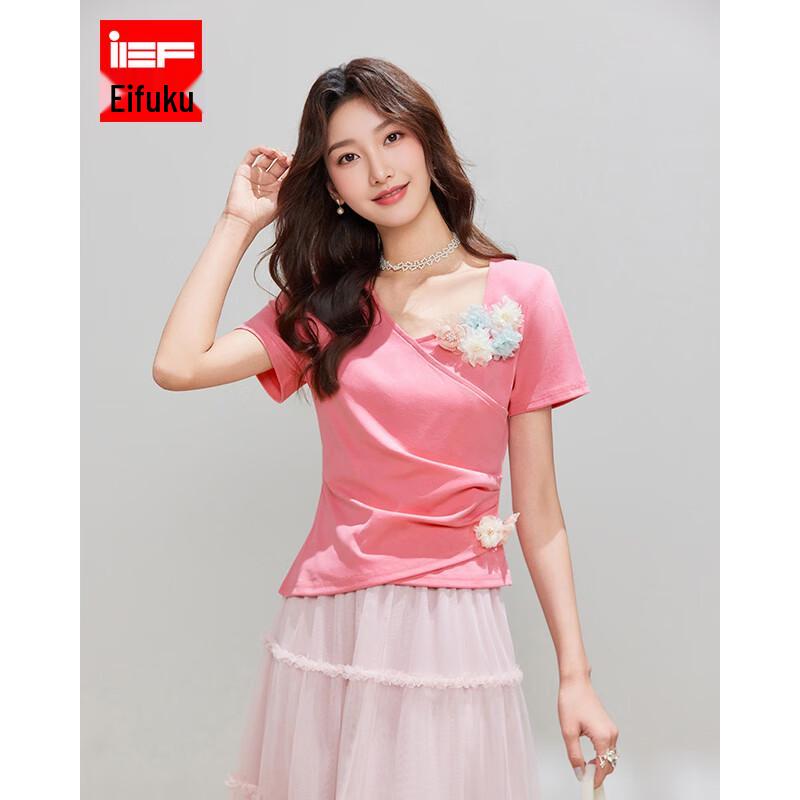 IEF/Aiyifu 2026 Summer Resort Style Short Sleeve T-Shirt XL