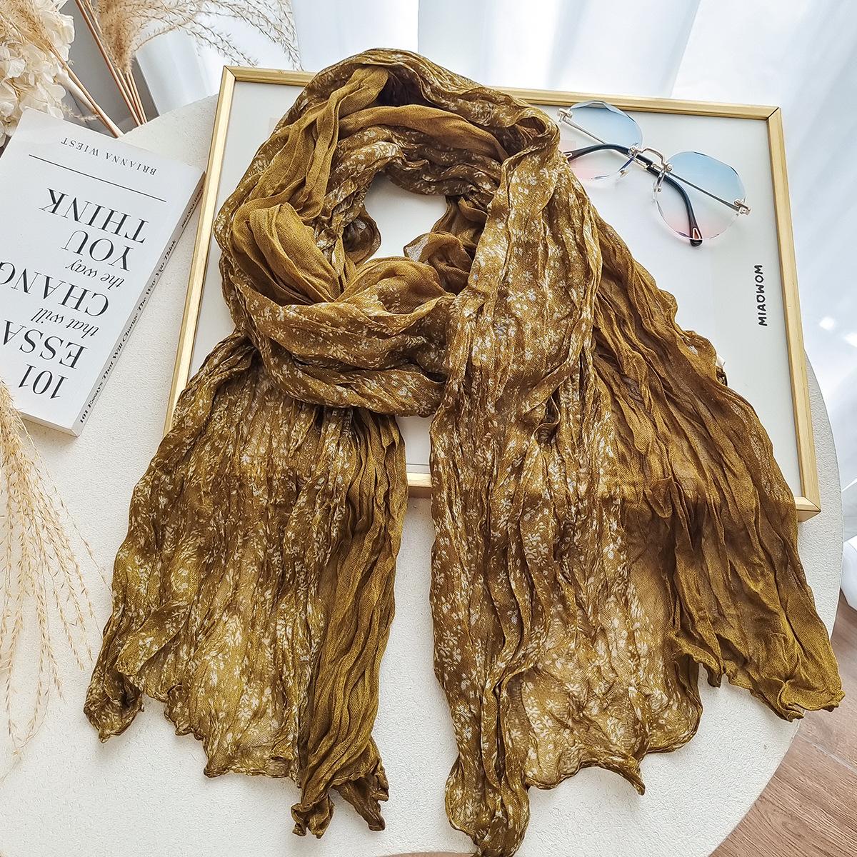 Хлопково-льняной солнцезащитный шарф Модный универсальный плетеный шарф-косичка 90*180cm