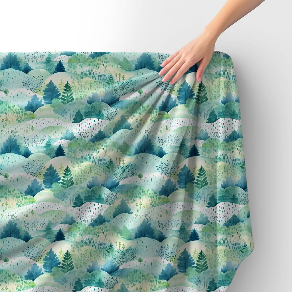 Royal Samt Stoff Polyester Zum Nähen - Motiv Landschaft - Rdx2085