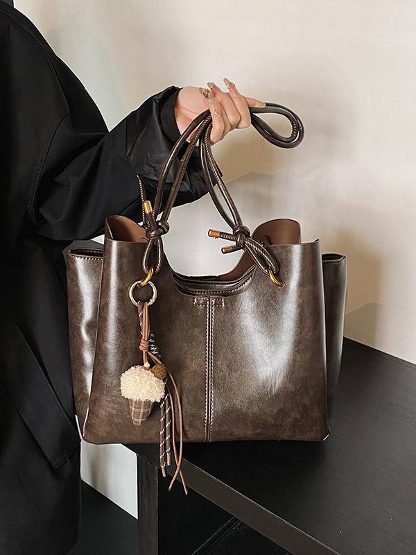 Women's Large Capacity Retro Shoulder Tote - 2025 Spring/Summer Fashion