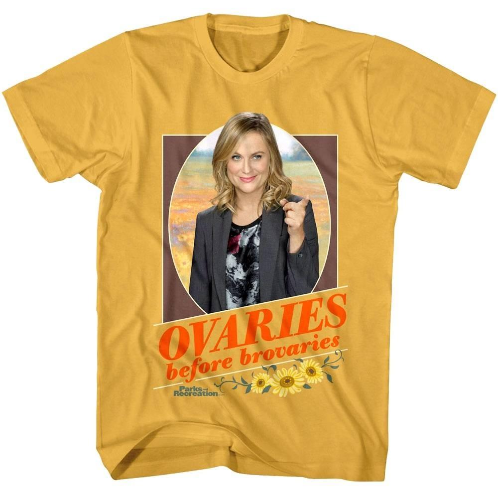 Parks and Recreation Ovaries Before Brovaries Men T Shirt XL