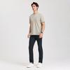 Langdeng Men's Summer Lightweight Breathable Imitation Hemp Henry L Collar Versatile Solid Color T-shirt
