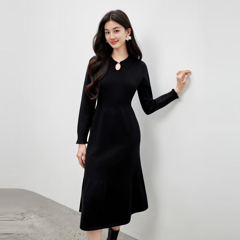 Qiu Shui Yi Ren Elegant Peter Pan Collar Fishtail Dress