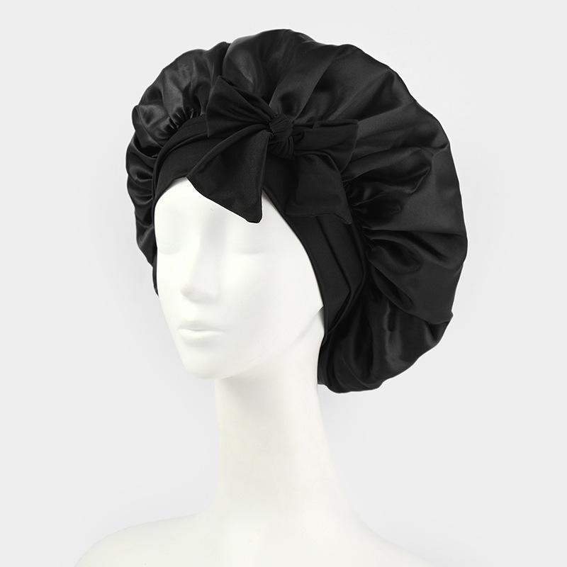 

Elastic Silk Sleep Cap Headscarf with Bow One Size