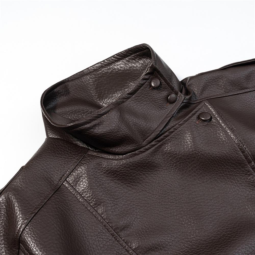 2026 Women's Retro PU Leather Jacket: Stand Collar, Loose, Short Motorcycle Style