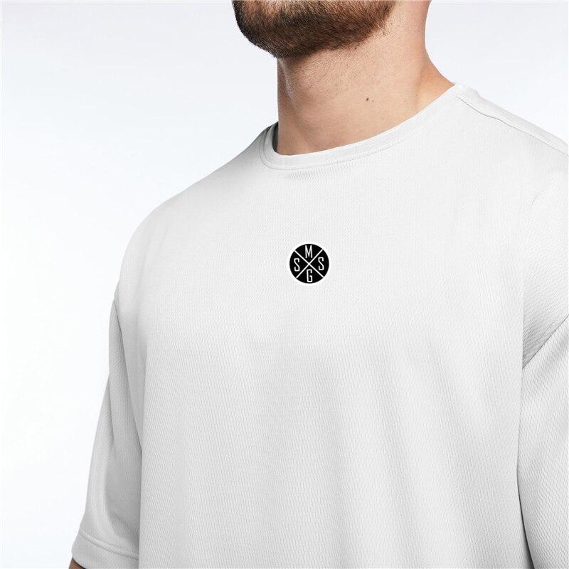 

Мускулистые парни Спортивная Мужская Фитнес Тренировка Бег Свободная Футболка Пять Четвертей Рукава XXL белый