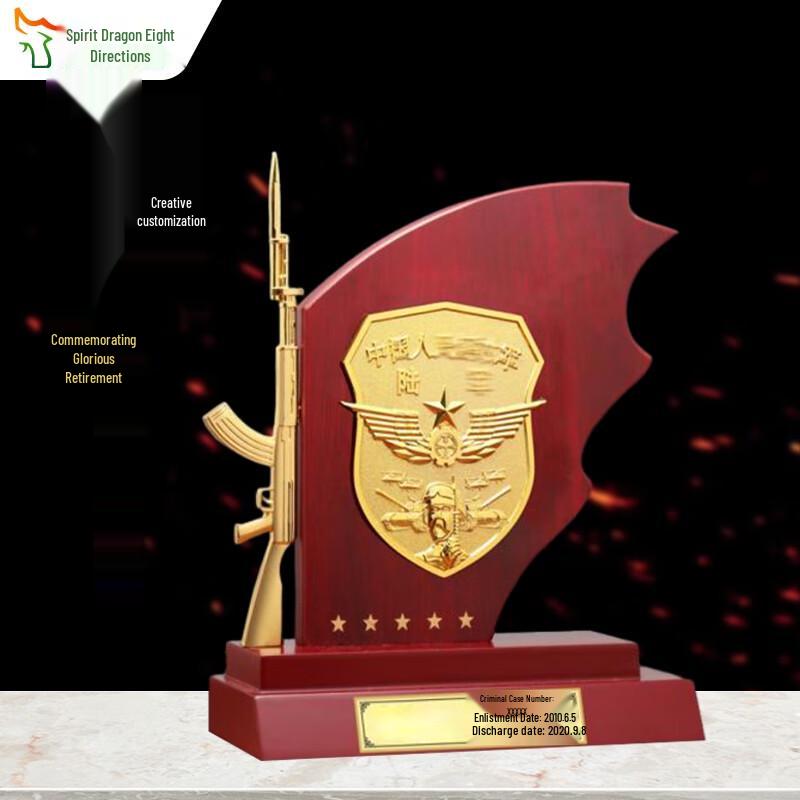 Wooden Flag Commemorative Shield Ornament