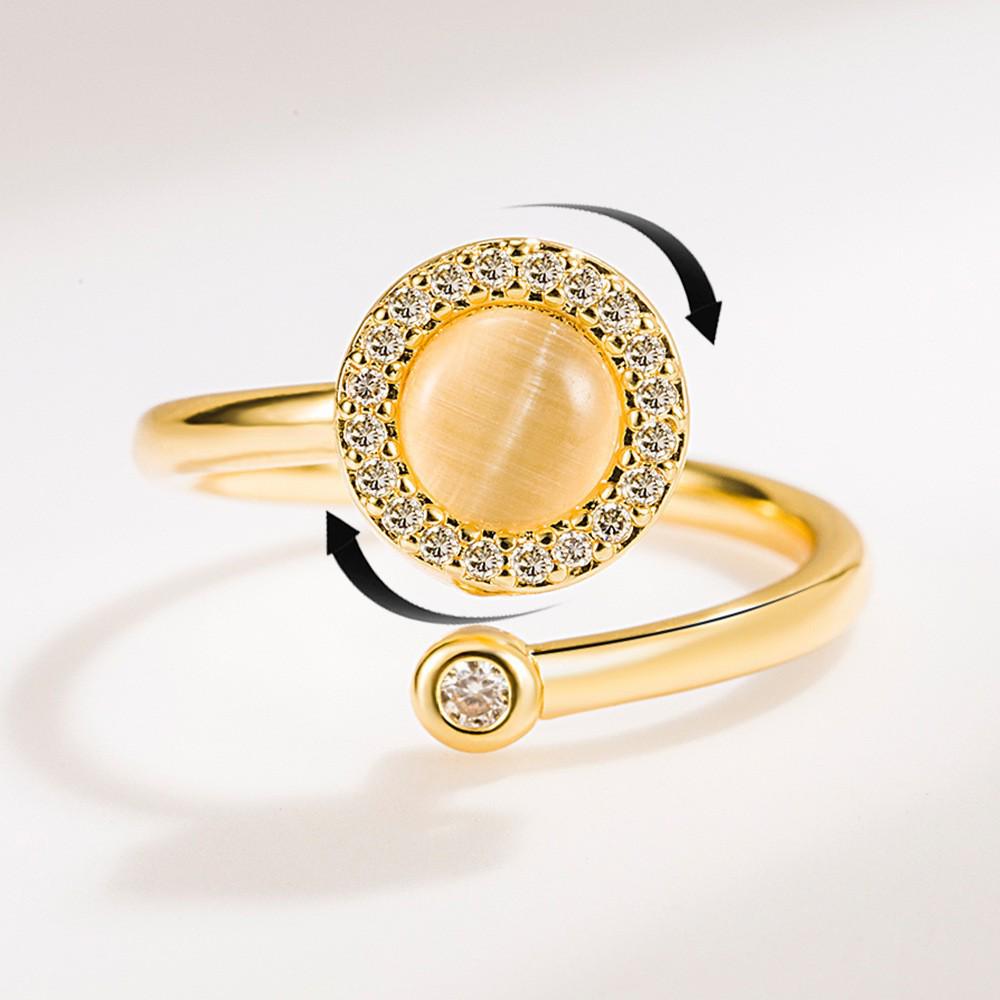 Cat's Eye Rotatable Open Ring: Stylish, Versatile Index Finger Band with a Unique, Cool Design