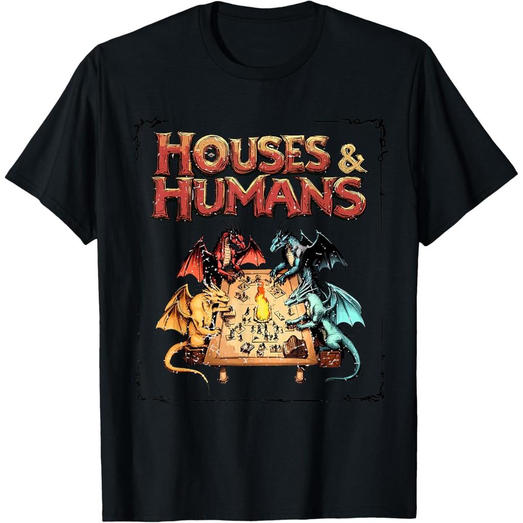 Unisexs Tshirt Fun Dungeonsdragons Inspired Tees Househuunisexs Rpg Parody Game Player Top With Dragon And Wizard Battle Design
