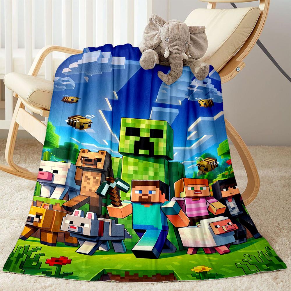 Minecraft 379 Blanket Soft & Cozy Suitable for Bed Livingroom Office Four Seasons Multipurpose Warmthful Decor