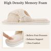 Fashion Kidmi Corduroy Women Slippers Indoor Open Toe House Shoes Memory Foam Slides With Adjustable Bow Strap Spring New Lady Slippers
