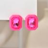 Geometric Resin Stud Earrings with Faceted Gemstone Design Lightweight Comfortable for Daily Wear and Special Occasions