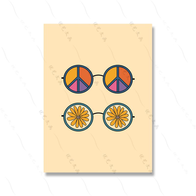 Retro Boho Wall Art Canvas Painting Print Trendy Dorm Room Home Poster Decor Cartoon Kids Abstract Fashion Living Picture Decor
