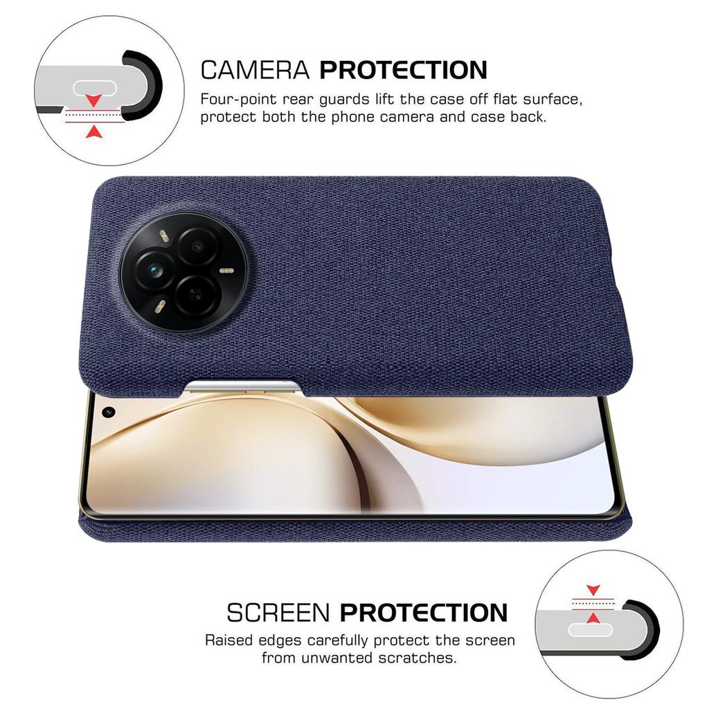 For Realme 14 Pro 5G Phone Case Cloth Texture Anti-Scratch Protective PC Back Cover