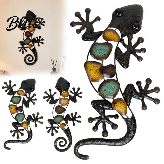 Tropical Home Accents Iron Art Lizard Decor Wall Metal Gecko Colorful Painted Exotic Garden Fence Decoration Outdoor Farmhouse Hanging