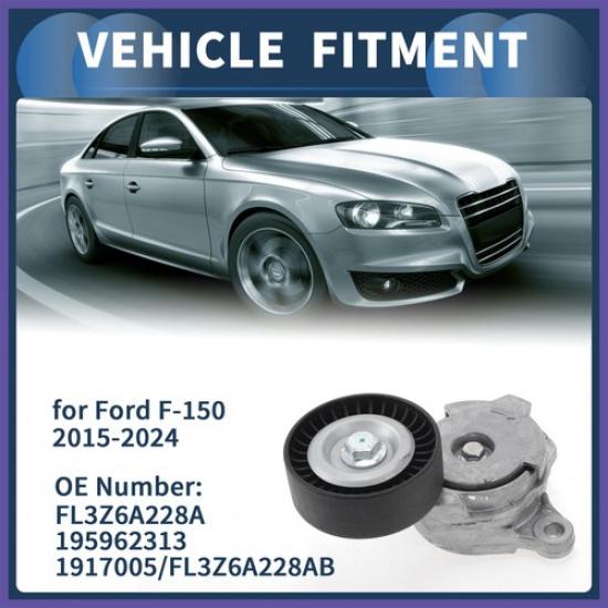 Belt Tensioner For Ford F-150 2.7L V6 15-24 No.FL3Z6A228A Metal 1 Pc