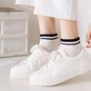 5 Paia Calzini Corti a Righe da Donna Cotone Antiscivolo Calzini Sportivi Y2K Traspiranti Moda Streetwear Harajuku per Palestra & Uso Quotidiano