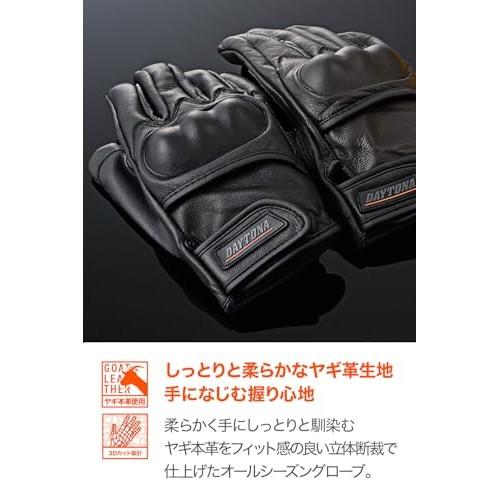 Daytona Motorcycle Gloves Leather (Goatskin) Spring/Summer/Autumn/Winter Hard Protector Goatskin Protector Gloves Black L Size 76367