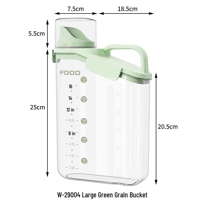 

ZISIZ Portable Grain Storage Container with Measuring Cup