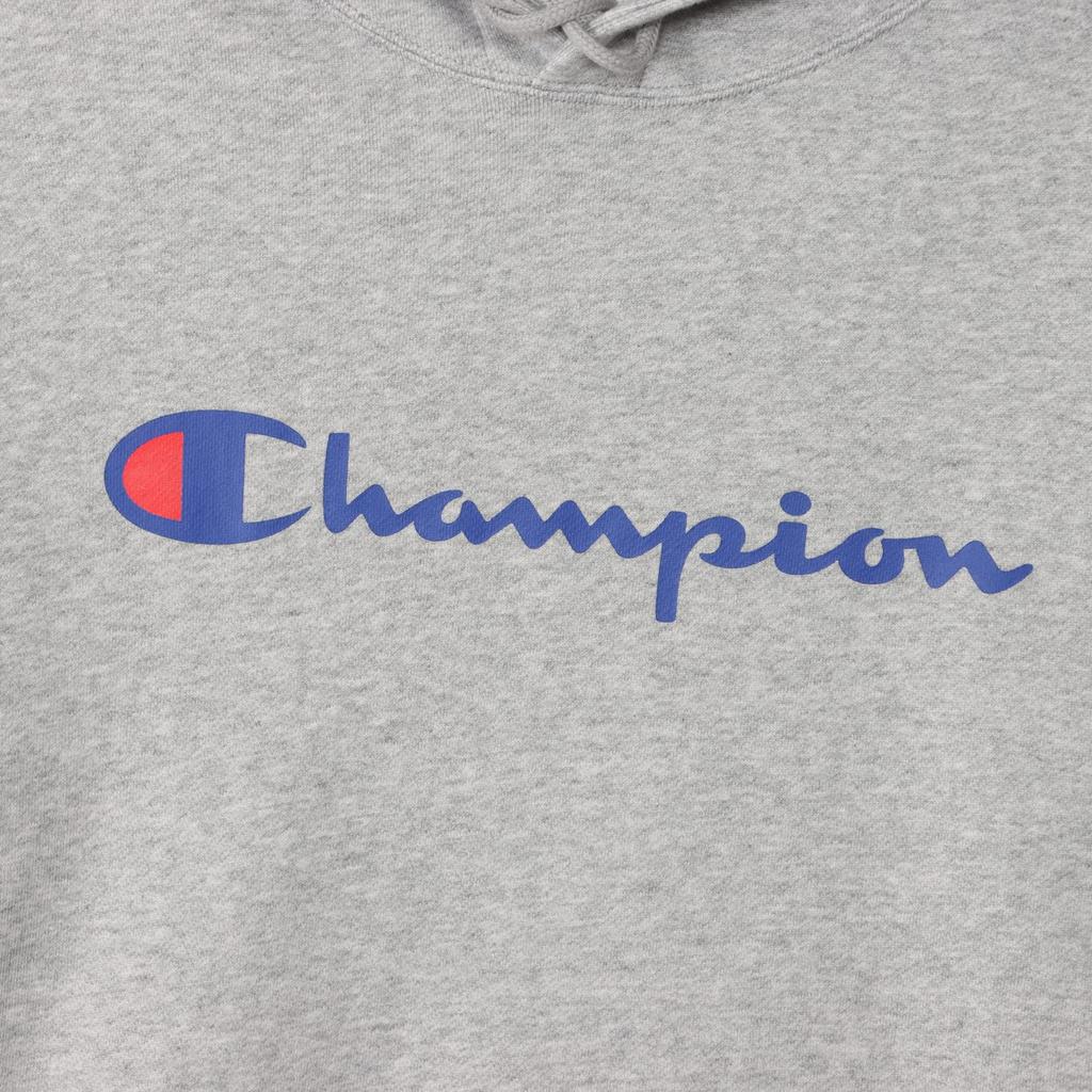 Parka Long Sleeve Fleece Script Logo Hooded Sweatshirt Oxford Gray M [Champion] C8-W130Z Men's