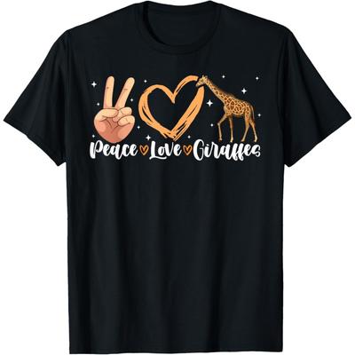 Mír Láska Žirafy Mírové Gesto Ruky Srdce Tričko