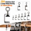 1pc 304 Stainless Steel Square Clamp Adjustable Fixed Holder Clip C-clamp  Hardware Fasteners